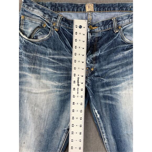 PRPS Denim Men 40 Blue Distressed Straight Leg Faded Selvedge Style - Picture 7 of 15